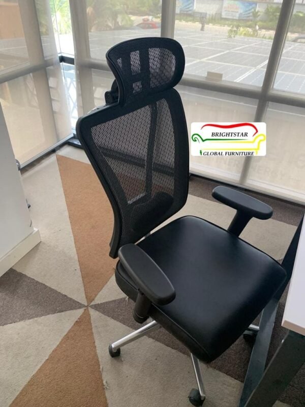 Office ergonomic mesh adjustable headrest and handles